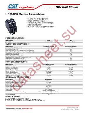 HS301DR-D2425 datasheet  